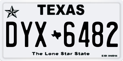 TX license plate DYX6482