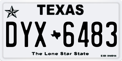 TX license plate DYX6483