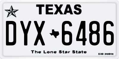 TX license plate DYX6486