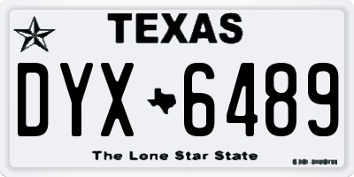TX license plate DYX6489