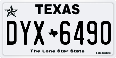 TX license plate DYX6490