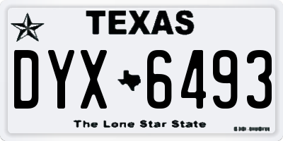 TX license plate DYX6493