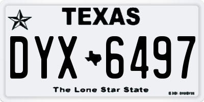 TX license plate DYX6497