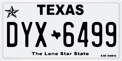 TX license plate DYX6499