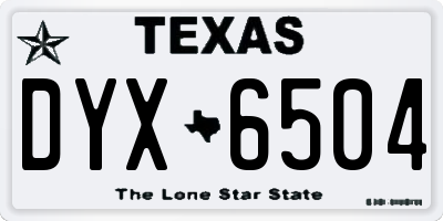 TX license plate DYX6504