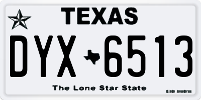 TX license plate DYX6513