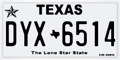 TX license plate DYX6514