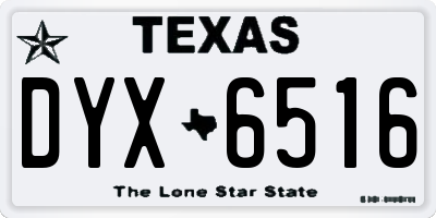 TX license plate DYX6516