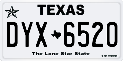 TX license plate DYX6520