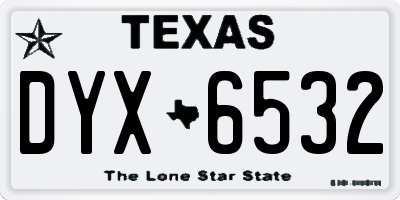 TX license plate DYX6532