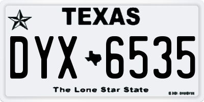 TX license plate DYX6535
