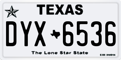 TX license plate DYX6536