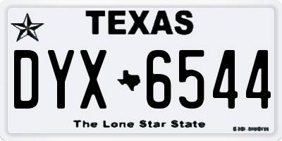 TX license plate DYX6544