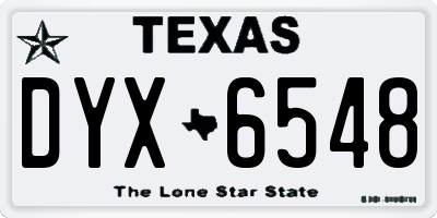 TX license plate DYX6548