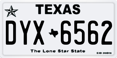 TX license plate DYX6562