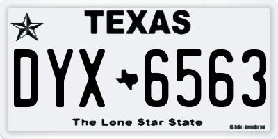 TX license plate DYX6563