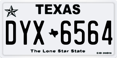 TX license plate DYX6564