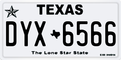 TX license plate DYX6566