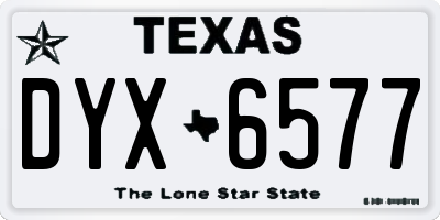 TX license plate DYX6577
