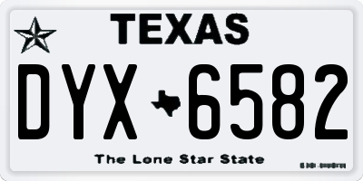 TX license plate DYX6582