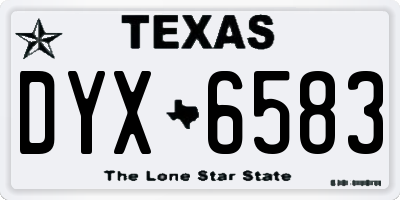 TX license plate DYX6583
