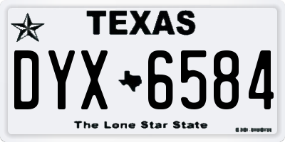 TX license plate DYX6584