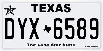 TX license plate DYX6589