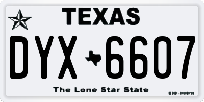 TX license plate DYX6607