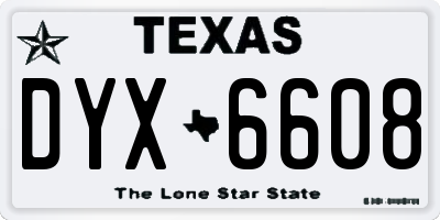 TX license plate DYX6608