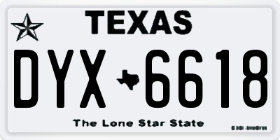 TX license plate DYX6618
