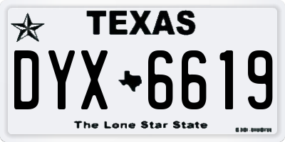 TX license plate DYX6619