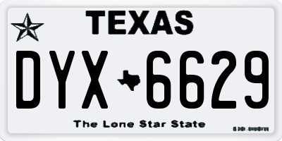 TX license plate DYX6629