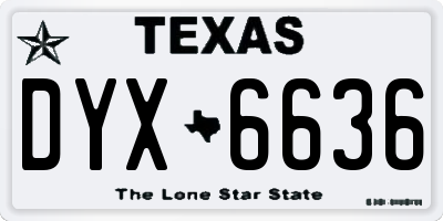 TX license plate DYX6636