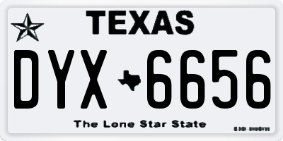 TX license plate DYX6656