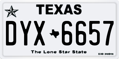 TX license plate DYX6657