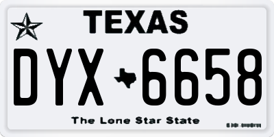 TX license plate DYX6658