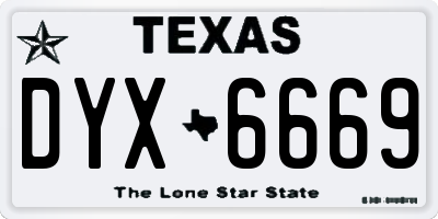 TX license plate DYX6669