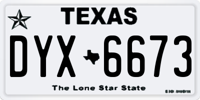 TX license plate DYX6673