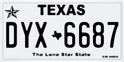 TX license plate DYX6687