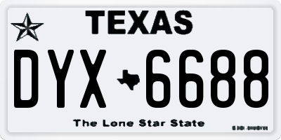TX license plate DYX6688