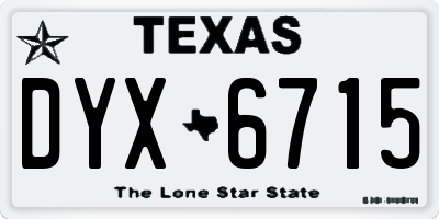 TX license plate DYX6715
