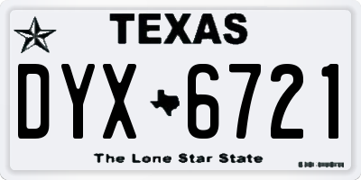 TX license plate DYX6721