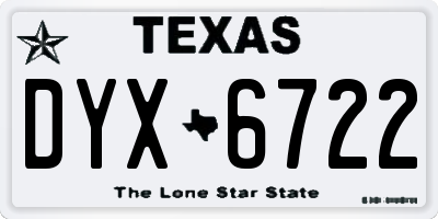 TX license plate DYX6722