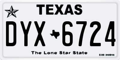 TX license plate DYX6724