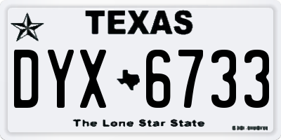 TX license plate DYX6733
