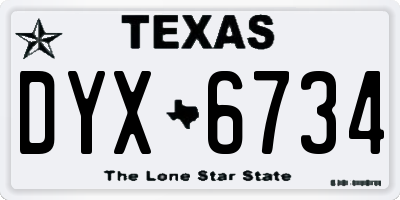 TX license plate DYX6734