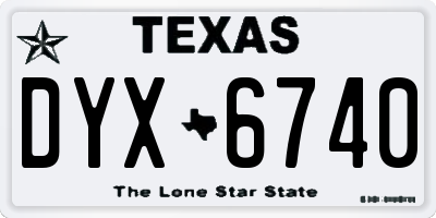 TX license plate DYX6740