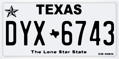 TX license plate DYX6743