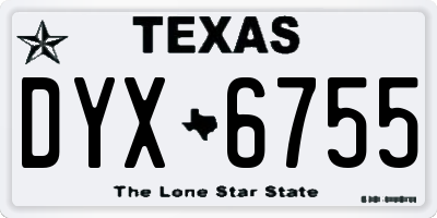 TX license plate DYX6755