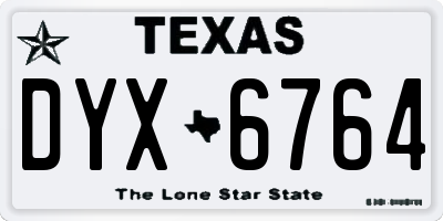 TX license plate DYX6764